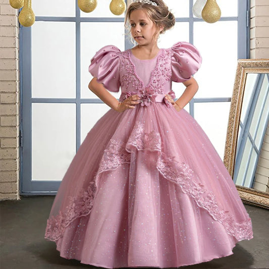 Neue wunderschöne Mädchen Party kleid Eröffnungs feier Kleidung Halloween Performance Tanz Prinzessin Rock 4-12t Weihnachts kleid