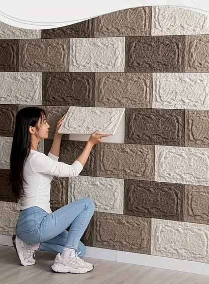 PU stone wall panel, 10 mm, realistic brick pattern, anti-mould and moisture-proof, waterproof and washable, suitable for/outdoo