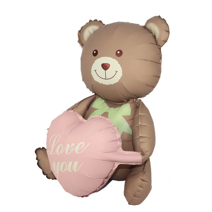 Matte 3D Herz Liebe dich Bär Aluminium Folie Ballon Hochzeit Dekoration Geschenke Schleife Stern Gänseblümchen Regenbogen Alles Gute zum Geburtstag Party Ballon.