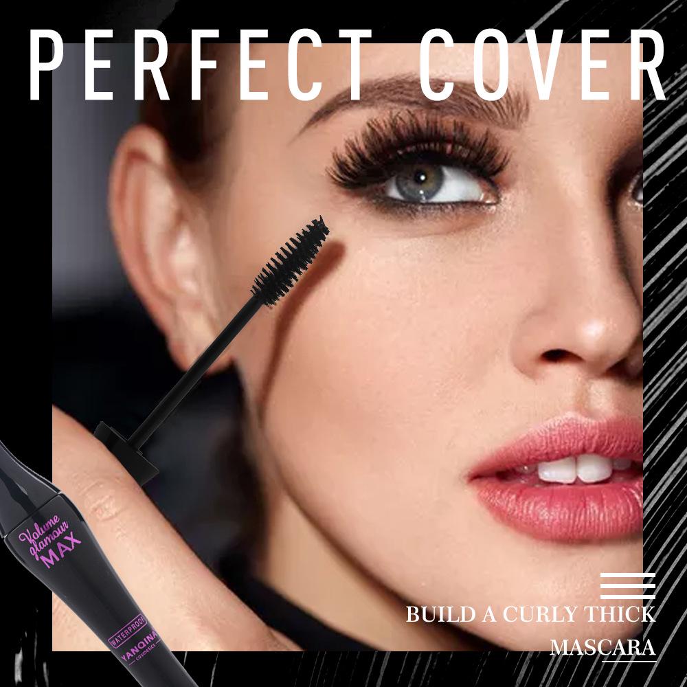 Sweatproof Mascara and Silk Fiber Set Grafting Mascara Set Moisturizing Liquid Curls Thick Eyelashes.