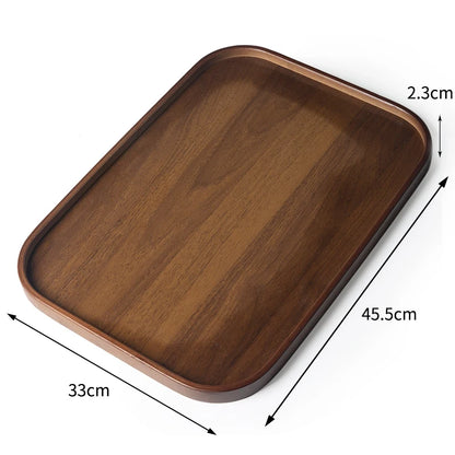 Gianxi Japanese Bamboo Household Tray Rectangular Hotel Solid Wood Dinner Plate Afternoon Tea Dessert Dim Sum Plate Tea Tray