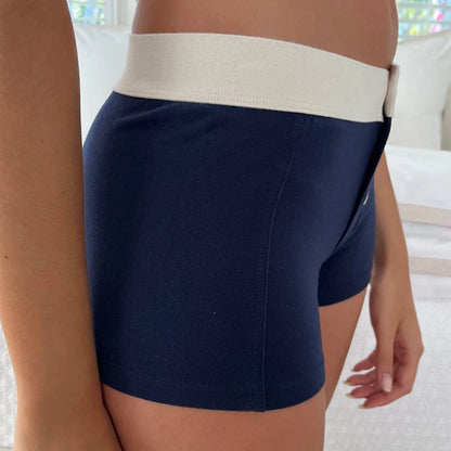 Combhasaki Womens Loungewear Shorts Y2K Vintage Elastic Low Waist Button Closure Graphic Printed Aesthetic Slim Fit Bottoms.