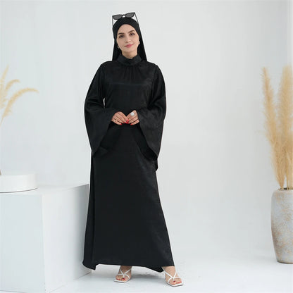 Ramadan Satin Shimmer Abaya Damen Dubai Luxury Islam Muslim Kaftan Dresses Kebaya Abayas For Women Robe Musulmane Femme Vestidos