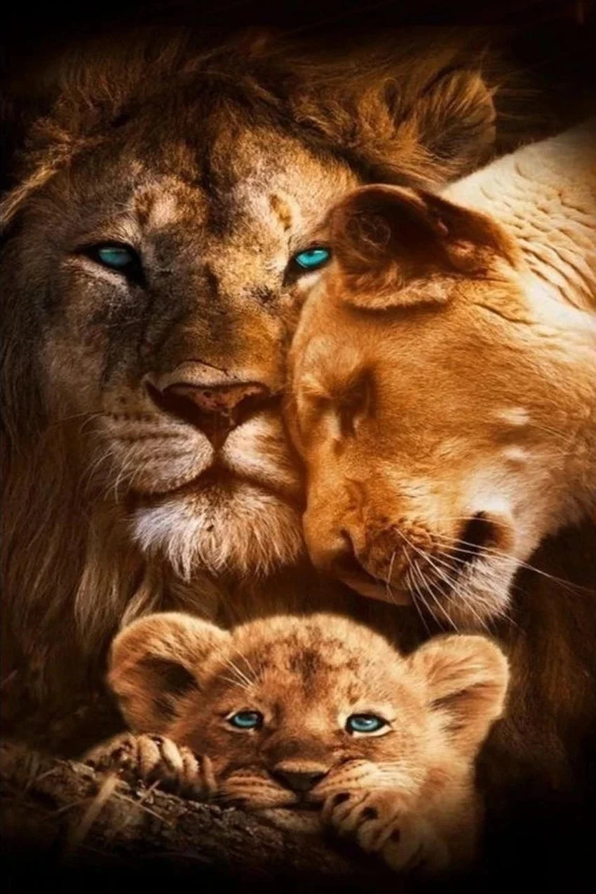 Classic Animal Aesthetics Wall Art Pictures Wild Lion Tiger and Cub Posters and Prints Canvas Painting Home Bedroom Decor Gifts