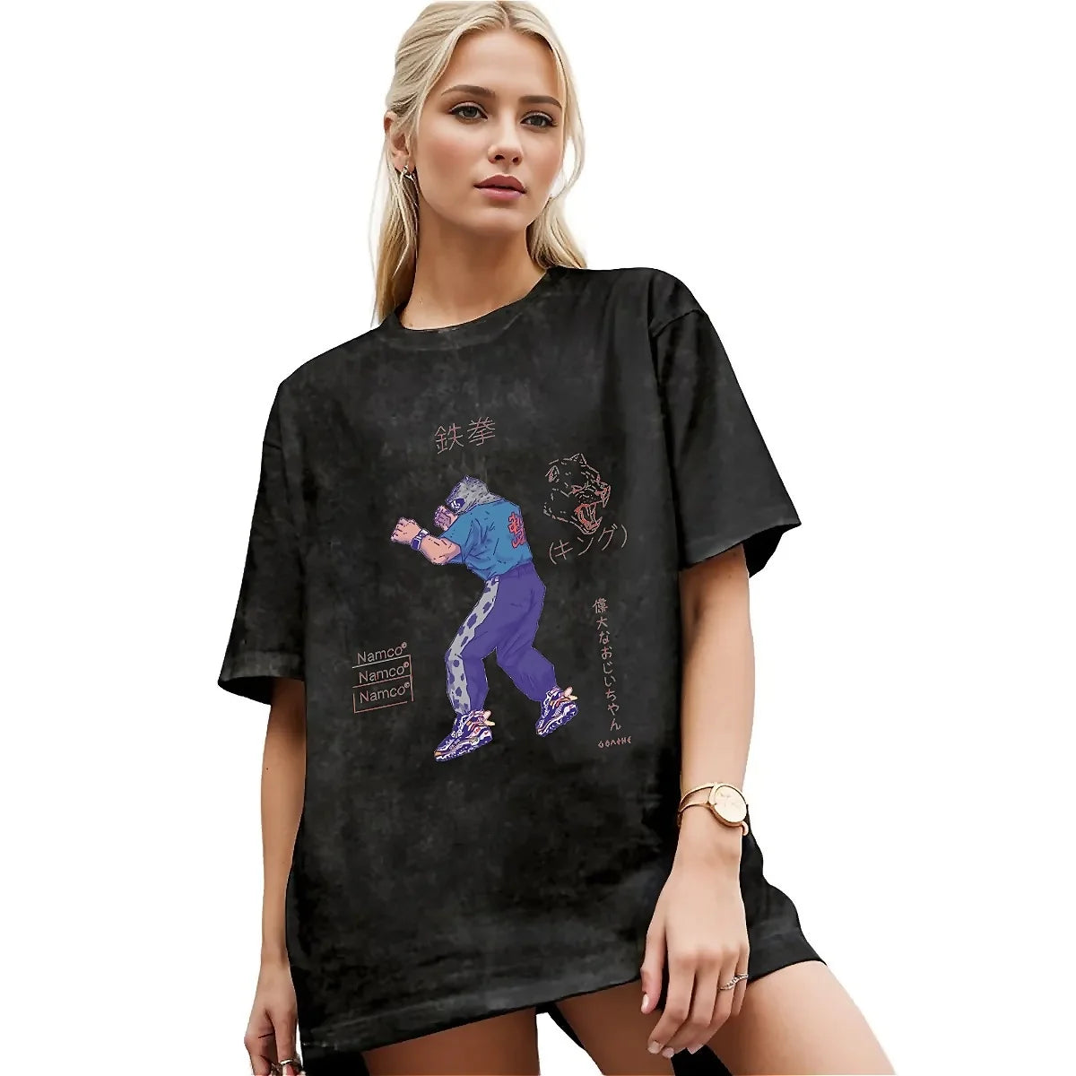 Mens T Shirt Tekken 8 Washed T-Shirts Trendy Cool Hot Game Summer Tee Shirt Y2K Retro Custom Logo Casual Tops Gift Idea.