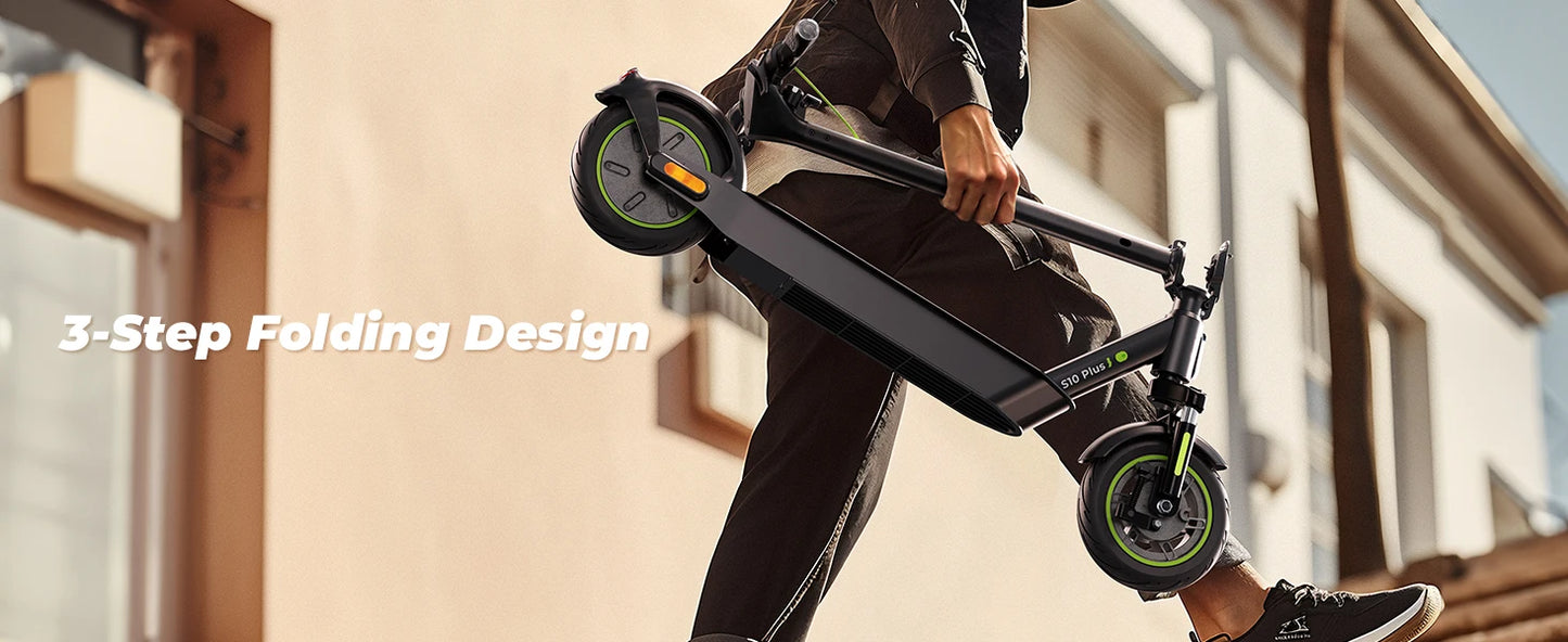 Isinwheel S10plus (ABE) Adult Electric Scooter 500W Motor 36V 15Ah Battery 10" Pneumatic Tires City Commuter Electric Scooter.