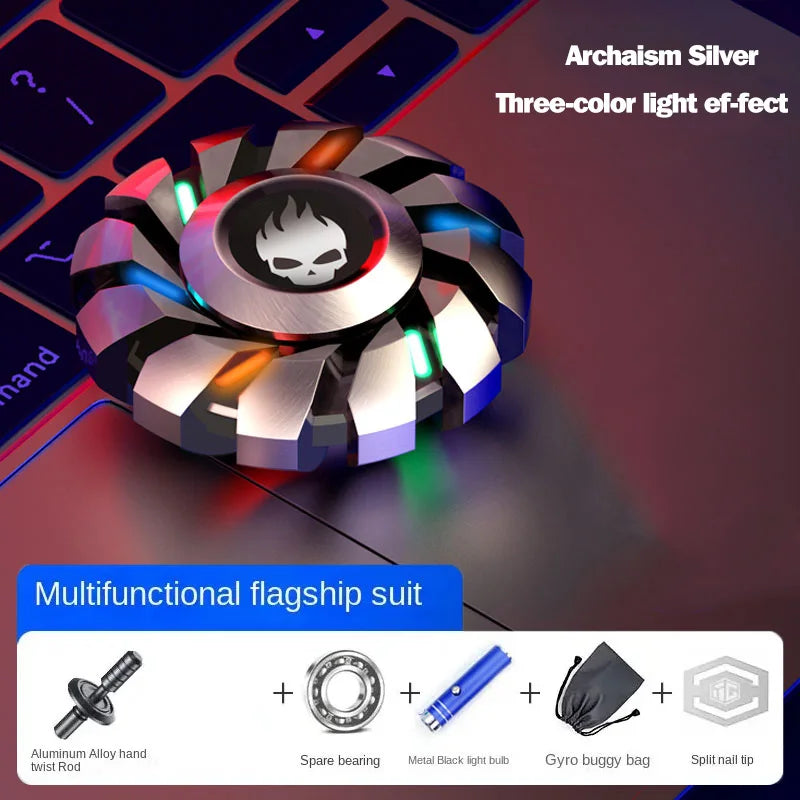 Luminous Fidget Spinner EDC Metal High-grade Stress Relief Rainbow Light Fingers Toy For Children Adult Fast Delivery Products.
