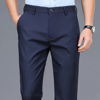 Male Pants Stretch Solid Black Smart Casual Men's Trousers Office Quick Dry Suit Pants New Spring Autumn Korean Straight Pants.