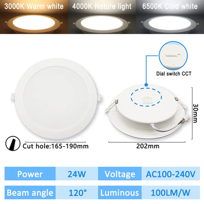 10 stücke CCT Spot Downlight Einbau LED Decke Licht 3 Farbe Eingestellt AC100-240V Zifferblatt Schalter 3000 K/4000 K/6500 K Innen Beleuchtung