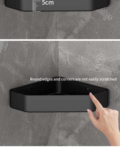 Bad Regal Küche Lagerung Organizer Aluminium Legierung Shampoo Rack Dusche Regal Bad Zubehör Kein Bohrer Regal