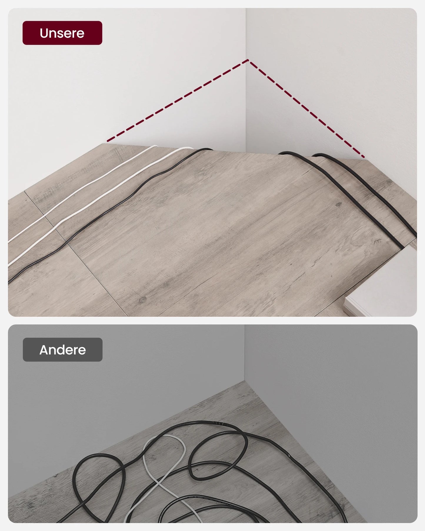 VASAGLE L-förmiger Schreibtisch, Gaming-Tisch, 149 x 149 x 76 cm, Eckschreibtisch für Arbeitszimmer, Homeoffice