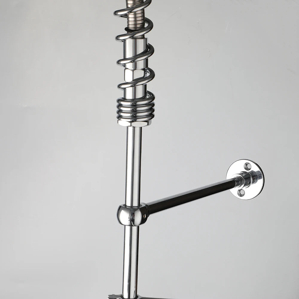 KEMAIDI Commercial Kitchen Faucet with Pull Down Sprayer Industrial Pre Rinse Spring Faucets Mixer for Kitchen Multi-Functional