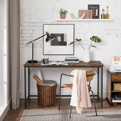 VASAGLE Schreibtisch, Computertisch, schmaler Bürotisch, 140 x 60 x 76 cm, Arbeitszimmer, Homeoffice, Büro, einfacher Aufbau