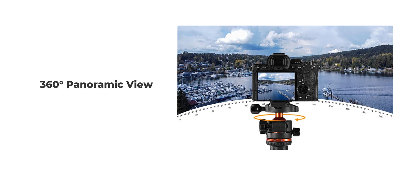 K&F Concept 178cm Lightweight Camera Tripod Cellphone Clip Travel DSLR Tripod for Nikon Canon Camera Outdoor Live Streaming Vlog.