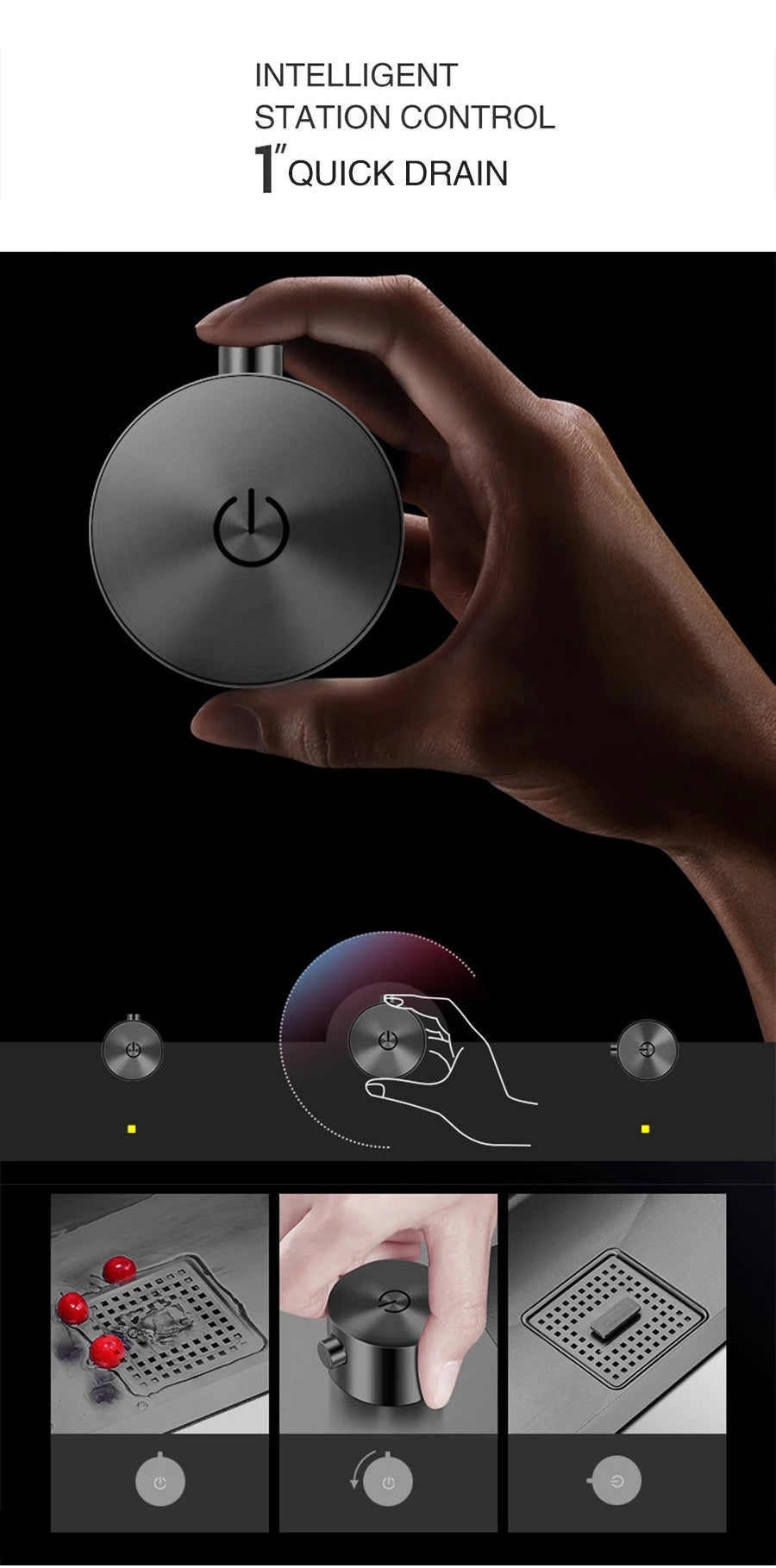 Nanometer Black Hidden kitchen Sink SUS 304 Stainless Steel 4mm Thickness Flip Cover Hidden Handmade kitchen Sinks