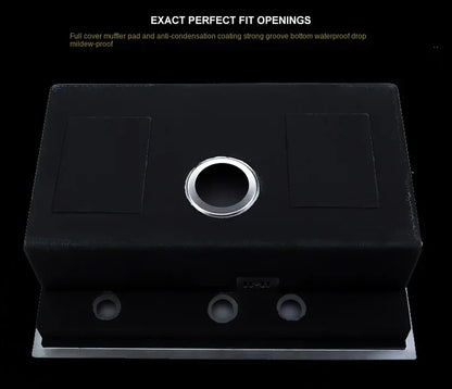 Hidden Stainless Steel Kitchen Sinks Modern Kitchen Accessories with Cover Kitchen Sink Dish Drainer Light Luxury Single Tank L