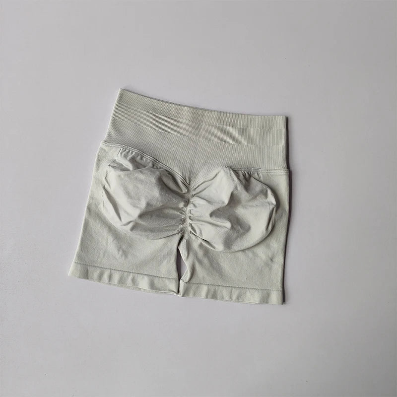 Peach Buttock Lifting Three-point Shorts Summer High Waisted Yoga Shorts Fashionable and Sexy Running Fitness Pants Solid Color.