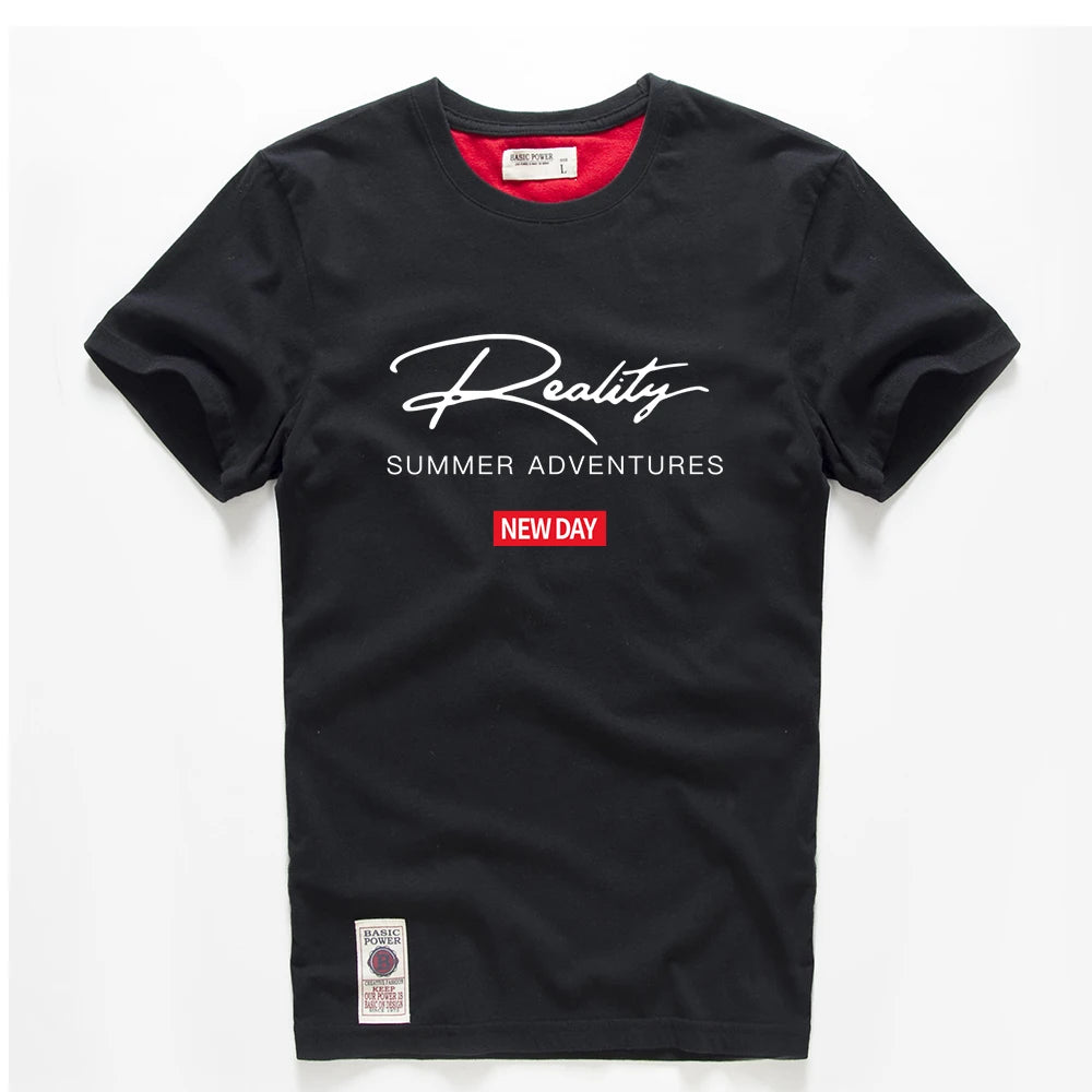 Men's T-shirt Cotton White Blue T Shirt Men Autumn Summer Causal O-neck Basic Tshirt Male High Quality Classical Tops Designer.