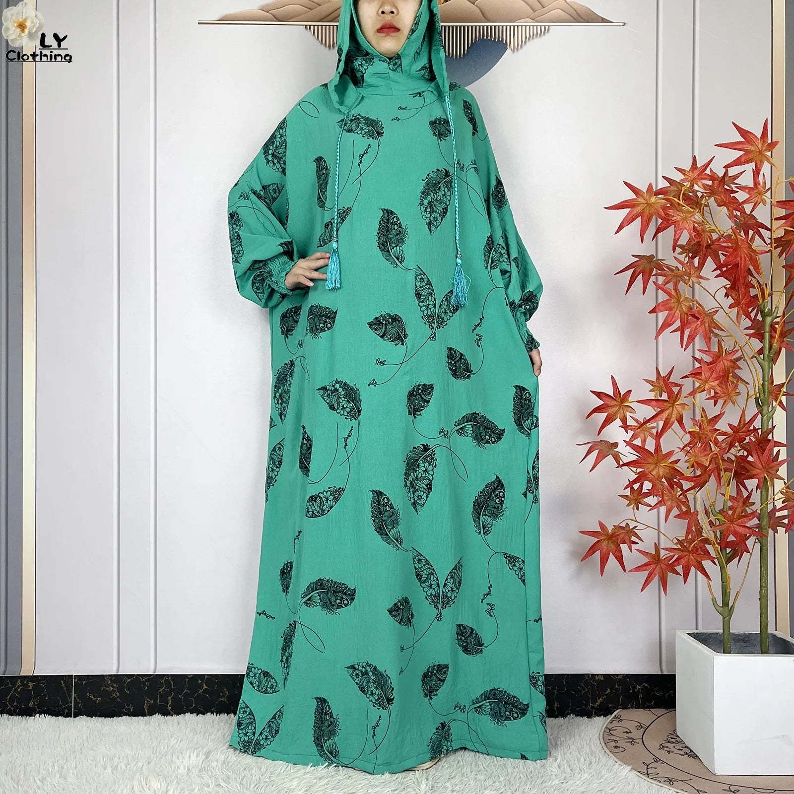 2025Hot Sales New Ramadan Muslim Double Hat Women Abaya Prayer Garment Islam Turkey Arabic Femme Abaya Prayer Kaftan Loose Robes.
