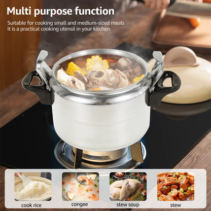 3-liter pressure cooker Aluminum alloy material with safety valve Anti scald handle for safe cooking Kitchen cookware accessory.