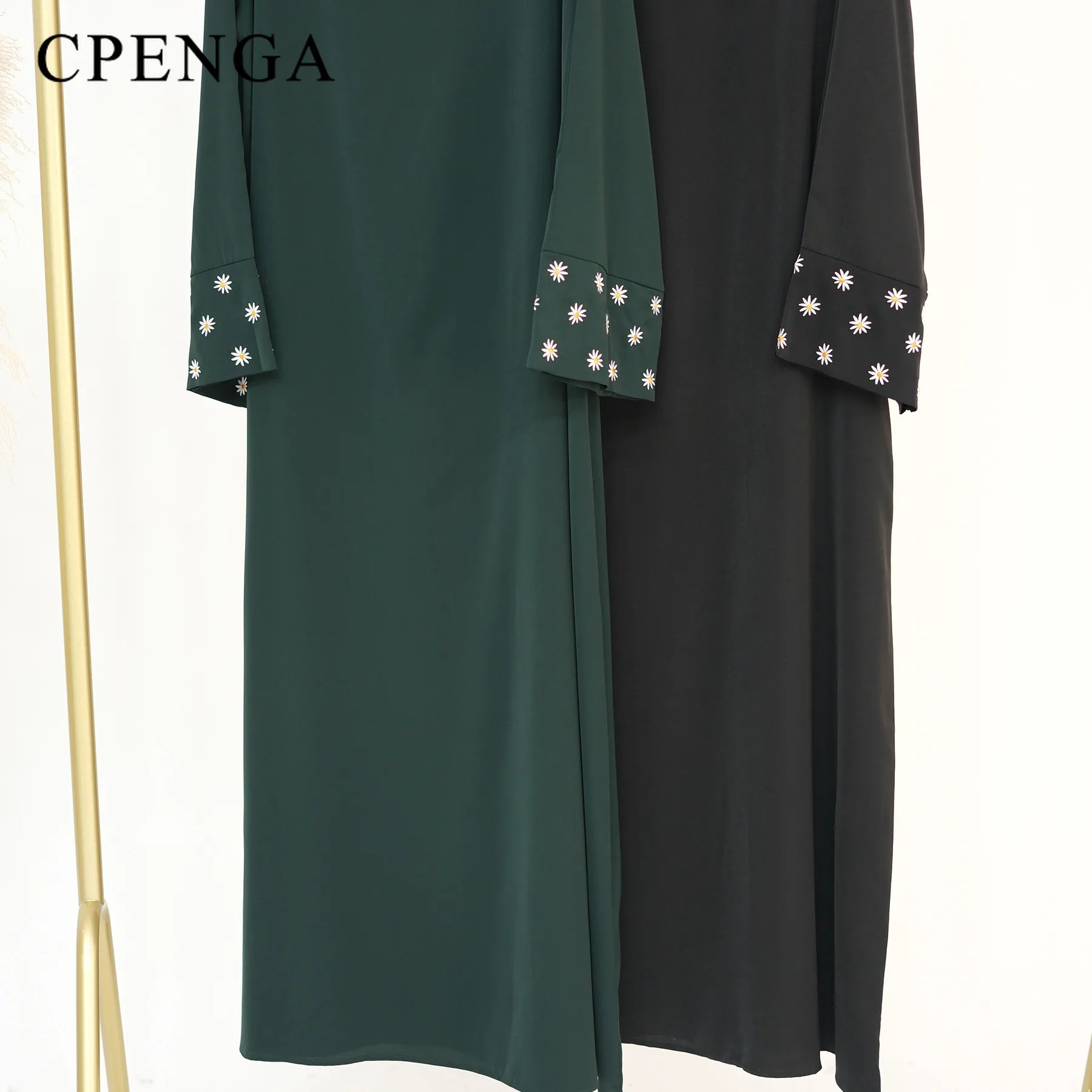 2024 Daisy Embroidery Muslim Modest Dress for Women Eid Saudi Arabia Dubai Abaya Luxury Islam Turkey Holiday Party Jalabiya Robe.