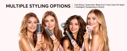 5 in 1 Hair Dryer,Multi Styling Tool,Straightener & 32mm Curling 300 Million Negative Ions Hair Care 1-3 Mins Quick Drying Gifts