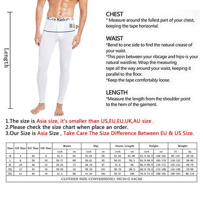 Men Thermal Underwear Skin-Friendly Render Pant Winter Warm Long Johns Men'S Soft Elastic Large Size Leggings Comfortable Tights.