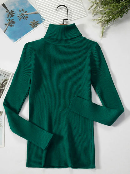 JMPRS Rollkragenpullover Frauen Mode Einfache Winter Pullover Jumper Hohe Elastische Gestrickte Herbst Weibliche Grundlegende Tops Casual Bluse