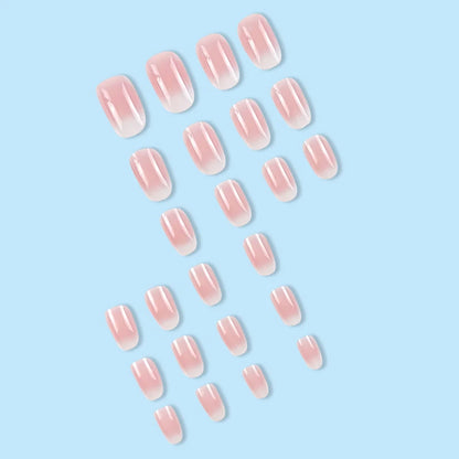 24Pcs Oval Short Pink Press on Nails Simple Ombre Spring False Nail for Sweet Sassy Cool Women&Girl Removable Wearable Nail Art.