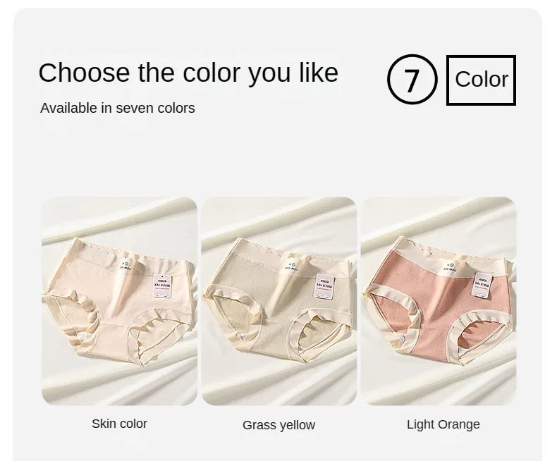 3PCS Female Underwear Antibacterial Pure Cotton Sexy Mid-rise Cotton Panties Woman Traceless Fashions Women's Intimate Intimates