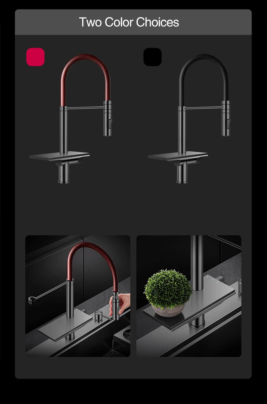 ASRAS New Waterfall Faucet Kitchen Sinks Nanometer Large Size 4mm Panel Handmade Sinks Cup Rinser Kitchen Sinks