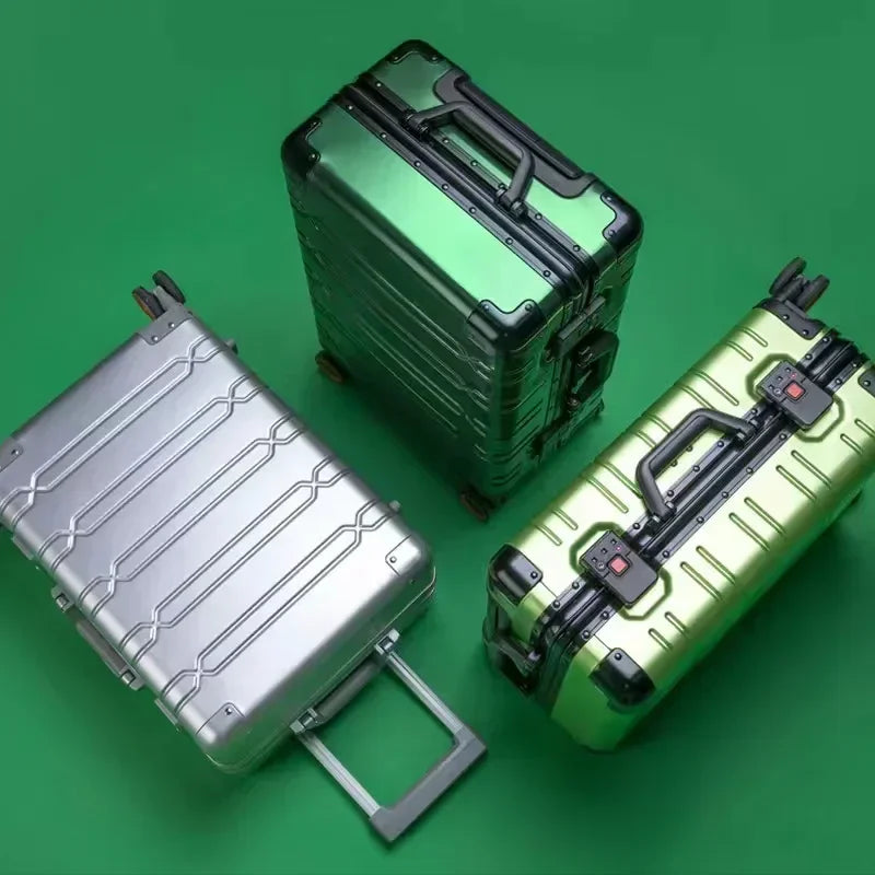 Trolley-Koffer mit großer Kapazität, Reisetasche, Reise-Koffer aus Aluminium-Magnesium-Legierung, Business-Rollgepäck.