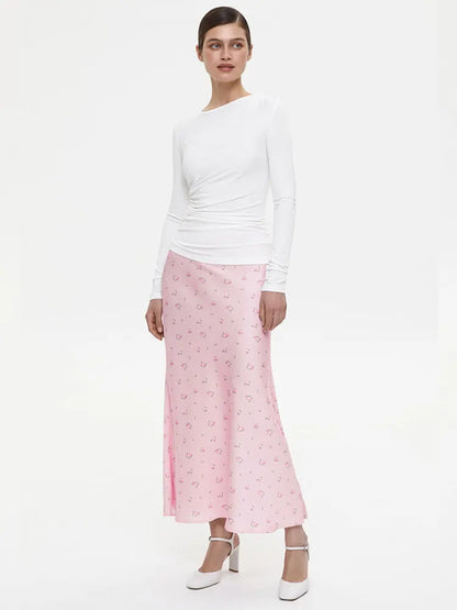 Tossy Summer Printed Fashion Long Skirt For Women High Waist Contrast Patchwork Slim Elegant Party Looks Ladies Y2k Maxi Skirt.