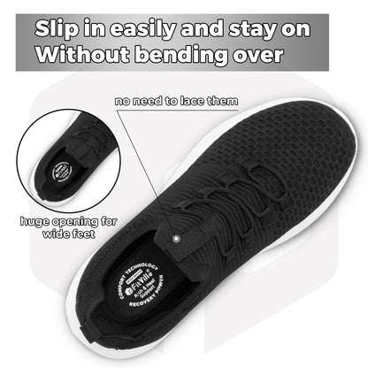FitVille Herrenschuhe zum Hineinschlüpfen, leichte, breite Breite für Plattfüße, Plantarfasziitis, Fersenschmerzlinderung