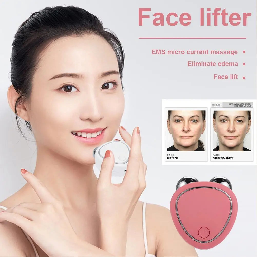 EMS Face Lift Massager Machine Roller Microcurrent Facial Device Beauty Instrument Rejuvenation Tighten Skin Face Sculpting Tool.