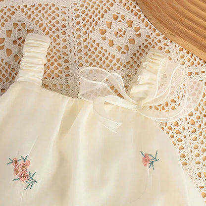 2024 Baby Mädchen Sommer Kleidung Schöne Blumen Hosenträger Body mit Hut Neugeborenen Prinzessin Kleid Infant Outdoor Ein Stück