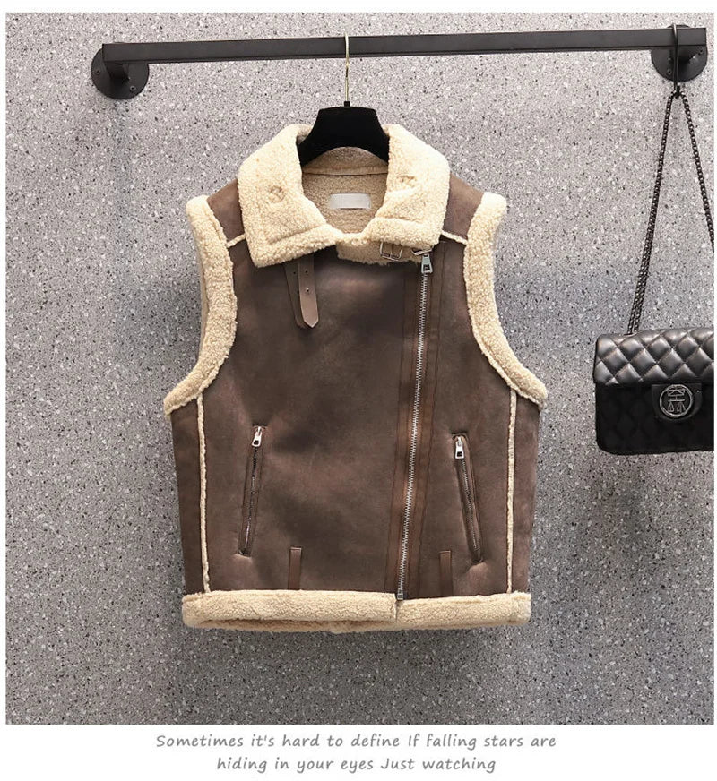 Ärmellose Jacke weibliche Pu Leder Weste Mantel Frauen 2024 Herbst Winter neue Motorrad Weste lose Oberbekleidung Roman beliebte Top.