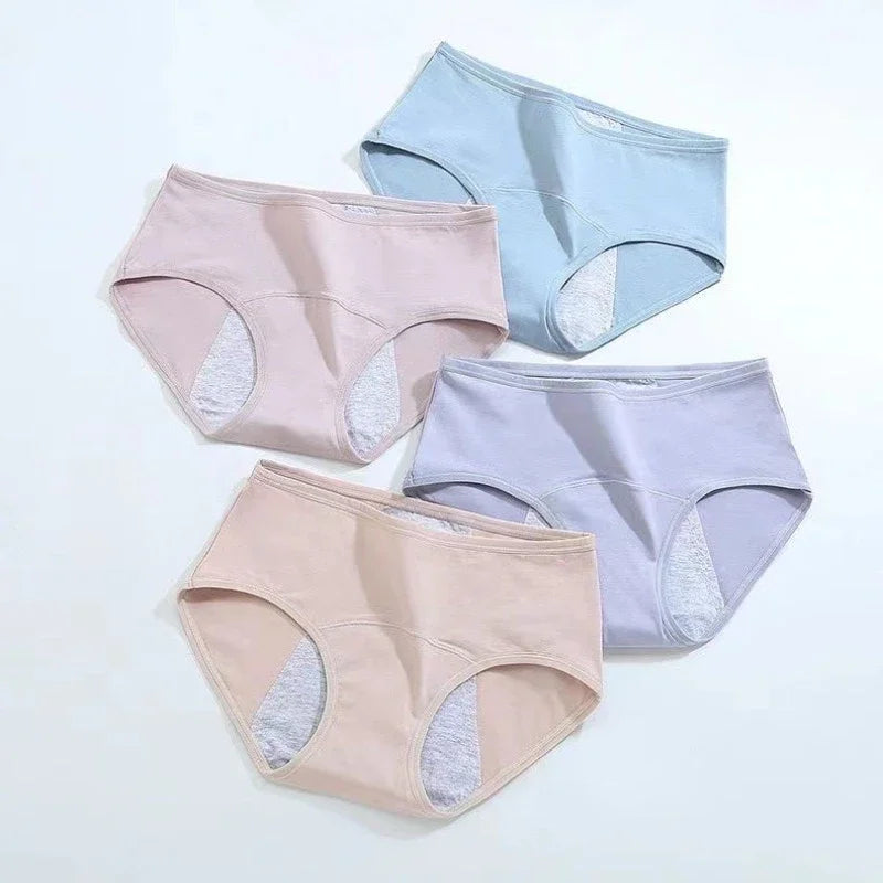 L-8XL Plus Size Leak Proof Menstrual Panties for Women Cotton Underwear with Waterproof and Breathable Design for Periods.