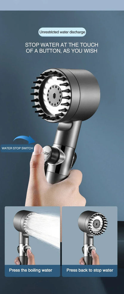 3 Modes Shower Head High Pressure Showerhead Portable Filter Rainfall Faucet Tap Bathroom Bath Home Innovative Accessories