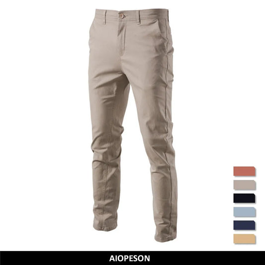 AIOPESON Casual Cotton Men Trousers Solid Color Slim Fit Men's Pants New Spring Autumn High Quality Classic Business Pants Men.