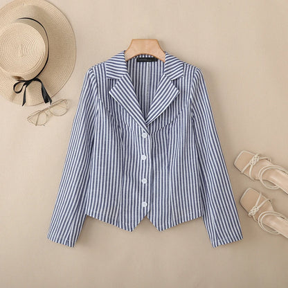 Stylish Autumn Long Sleeve Stripe Shirt 2025 ZANZEA Office Lady Blouses Women Shirts Elegant Lapel Neck OL Work Tops Mujer Femme.