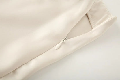 MUJER 2025 Women's Pants Sets Summer Satin High Waist Pants for Women Holiday Casual Pants Woman Straight Leg Trousers Woman.