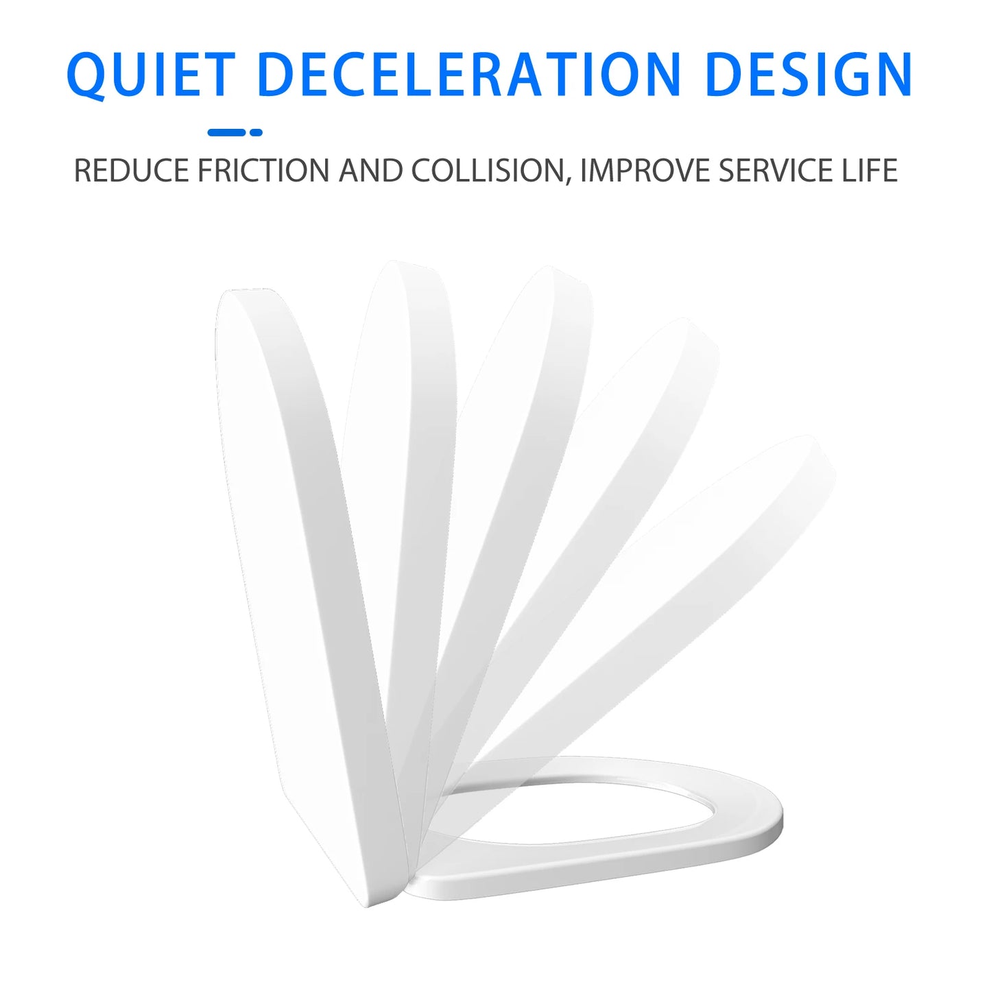 Badezimmer-Toilettensitz mit Soft-Close-Schnellverschluss, D-förmiger Toilettendeckel, einfache obere Befestigung mit 360-Grad-verstellbaren Scharnieren, Toilettensitze