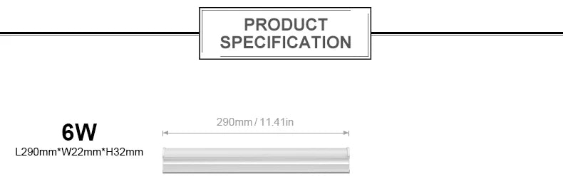 Led Tube Light With Switch Wire 110V 220V 6W Lighting T5 Bar Lamps 29cm For Living Room Bedroom Closet Kitchen Lamp.