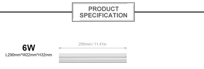 Led Tube Light With Switch Wire 110V 220V 6W Lighting T5 Bar Lamps 29cm For Living Room Bedroom Closet Kitchen Lamp.