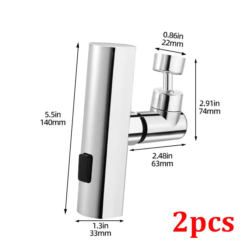 3-speed Waterfall Water Outlet Multi-function Faucet Extender Universal Rotating Nozzle Splash-proof Kitchen Artifact