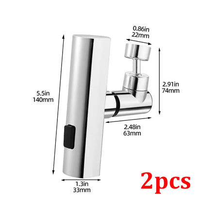 3-speed Waterfall Water Outlet Multi-function Faucet Extender Universal Rotating Nozzle Splash-proof Kitchen Artifact