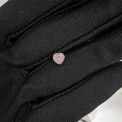 1PCS Cute Pink Zircon 316L Stainless Steel Ear Bone Nail New Fashion Y2K Punk Small Earring for Women Cochlea Jewelry Party Gift