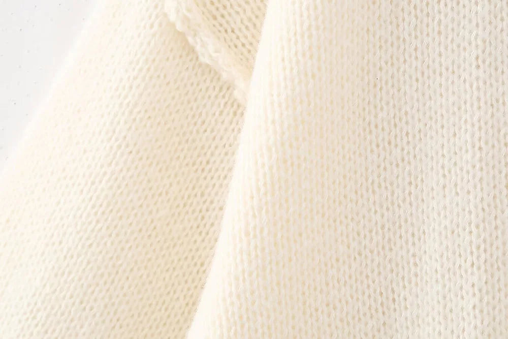 TRAF Women's Bat Sleeve Cardigan Sweater Temperament Lapel Metal Button Decoration Fashion Jacket Casual Commuter Women's Tops