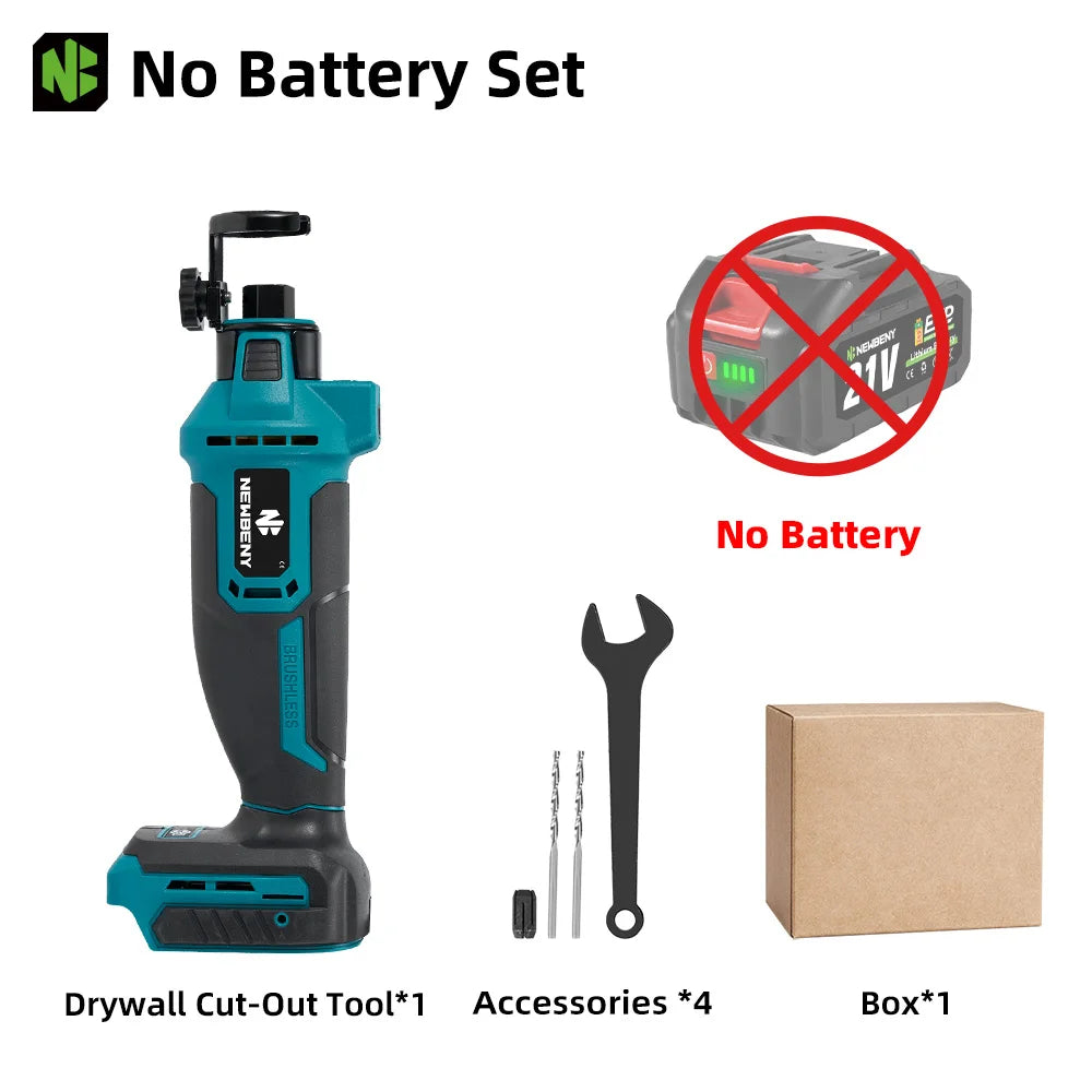 NEWBENY 3-Gang-Bürstenloses elektrisches Trockenbau-Ausschnittwerkzeug Holz Trockenbau Sheetrock Drehsäge Elektrowerkzeug für Makita 18–21 V Batterie-Pin